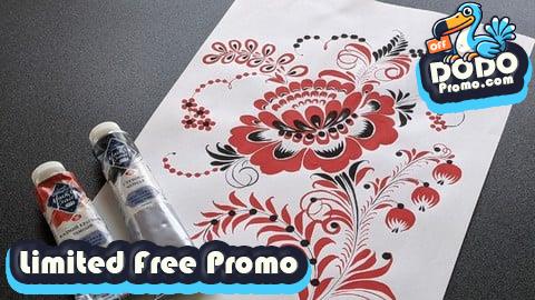 [Free Promo] Botanical Folk Art: How to Paint Decorative Tulip And Peony