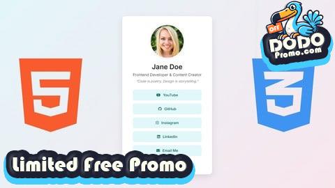 [Free Promo] Create Your Own Link-in-Bio Website with HTML & CSS