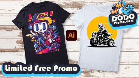 [Free Promo] T-Shirt Design in Adobe Illustrator Beginner Guide to Expert